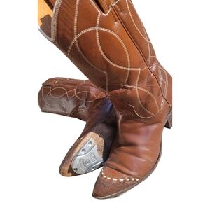 Nocona Cowboy Boots W Staccato Toe Taps For Tapping Or Dancing Sz 5.5C
